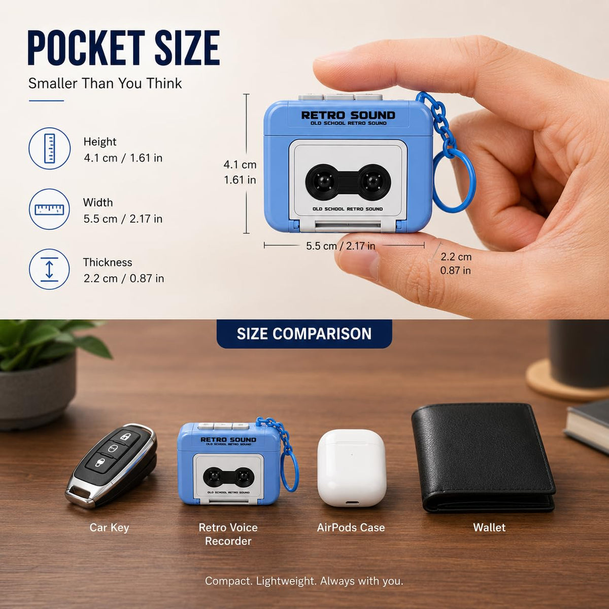 Mini Audio Recorder Keychain
