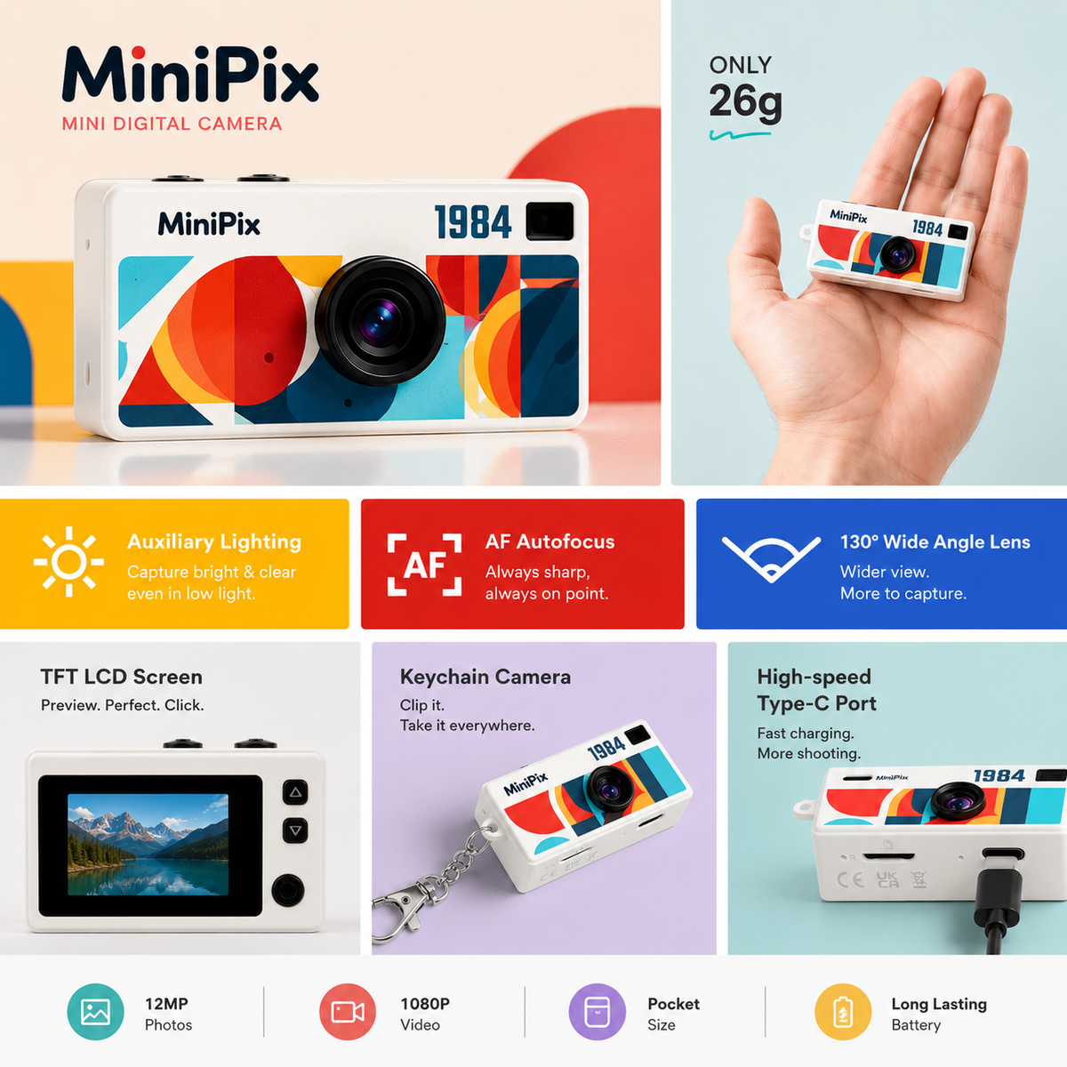 MiniPix™ Keychain Camera